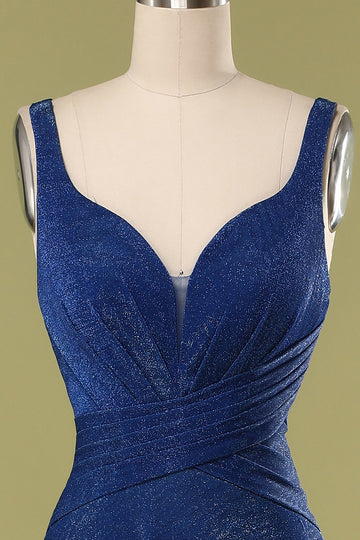 Glitter Royal Blue Long Ball Dress